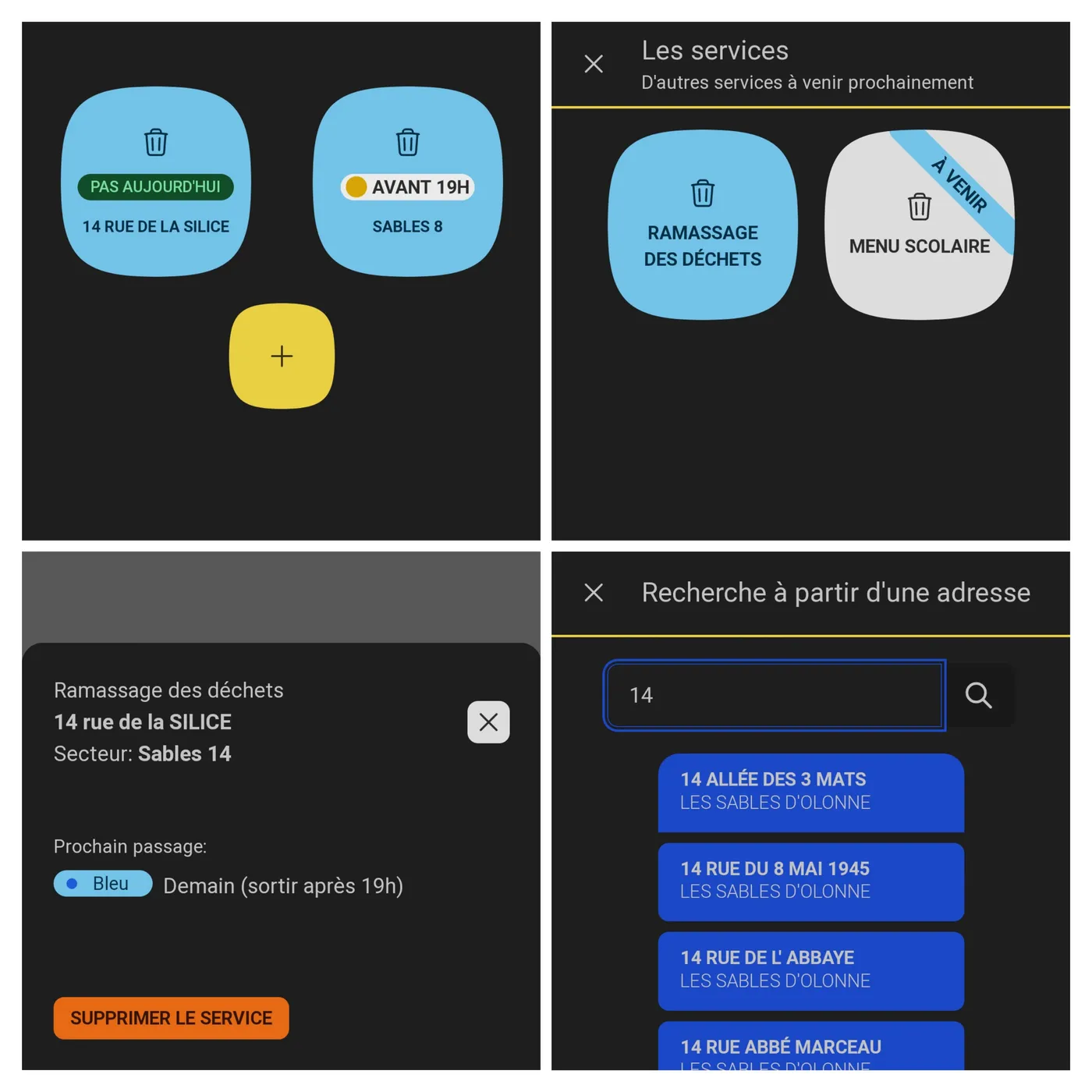 Aperçu des fonctionnalités de l'application Le Sablais
